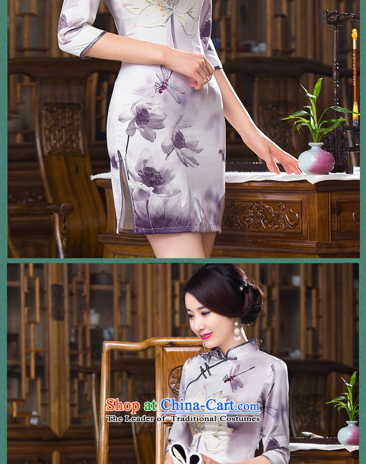 Find Sophie autumn 2015 Women's clothes Chinese collar is pressed to improved silk retro Sau San 7 Cuff Figure Color qipao skirt S picture, prices, brand platters! The elections are supplied in the national character of distribution, so action, buy now enjoy more preferential! As soon as possible.