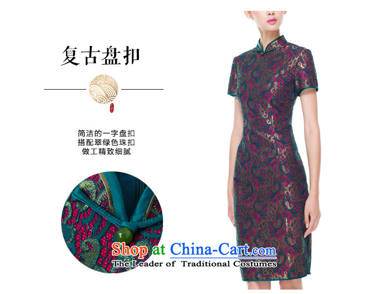 The cheongsam dress wood really 2015 New Product Green Kim thread water-soluble embroidery lace cheongsam dress 43159 14 deep green S picture, prices, brand platters! The elections are supplied in the national character of distribution, so action, buy now enjoy more preferential! As soon as possible.