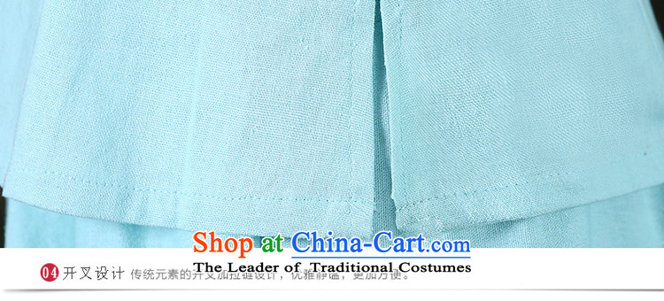 The new 2015 pro-am summer daily maximum code Ms. cotton linen clothes linen improved qipao cheongsam dress shirt + light blue skirt XL Photo, prices, brand platters! The elections are supplied in the national character of distribution, so action, buy now enjoy more preferential! As soon as possible.