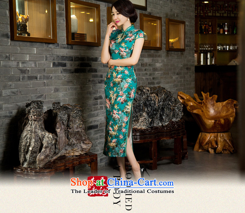The cross-sa-gye 2015 Long New Stylish retro style qipao and improved in the autumn of qipao cheongsam dress Ms. long gown m11033 qipao green XL Photo, prices, brand platters! The elections are supplied in the national character of distribution, so action, buy now enjoy more preferential! As soon as possible.