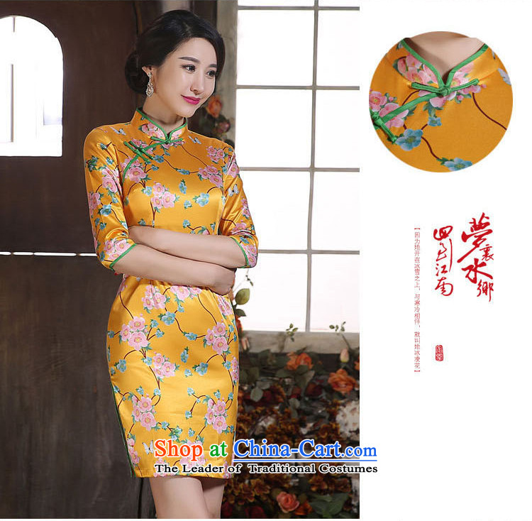 Gigi Lai Hung daily improvement of Sau San collar in cuff silk short of Sau San opened fork qipao dresses company banquet Gala Evening Dress Wong Tai Hua XXL picture, prices, brand platters! The elections are supplied in the national character of distribution, so action, buy now enjoy more preferential! As soon as possible.