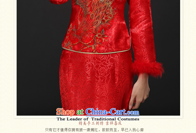Toasting champagne bride services qipao tslyzm skirt long-sleeved long 2015 autumn and winter new red stamp collar for gross crowsfoot red S picture, prices, brand platters! The elections are supplied in the national character of distribution, so action, buy now enjoy more preferential! As soon as possible.