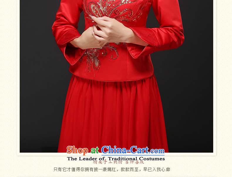 The bride cheongsam dress toasting champagne tslyzm retro-collar long 2015 Fall/Winter Collections New Sau San video thin wedding wedding dress red L picture, prices, brand platters! The elections are supplied in the national character of distribution, so action, buy now enjoy more preferential! As soon as possible.