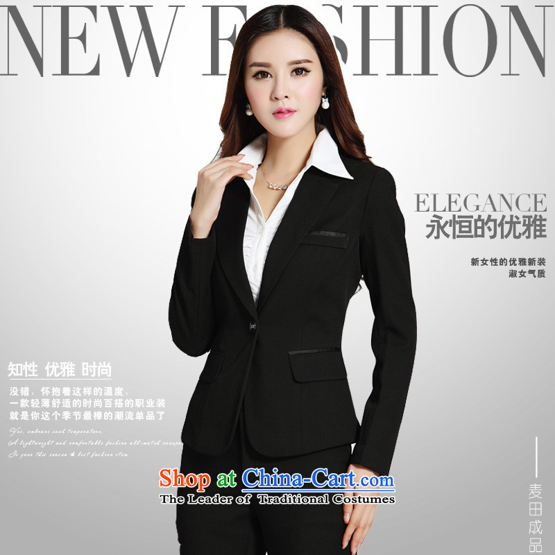 Web soft clothes for autumn and winter by long-sleeved vocational trousers Korean version of Sau San attire thin small business suit is black XL, Zhou Xuan Ya (joryaxuan) , , , shopping on the Internet