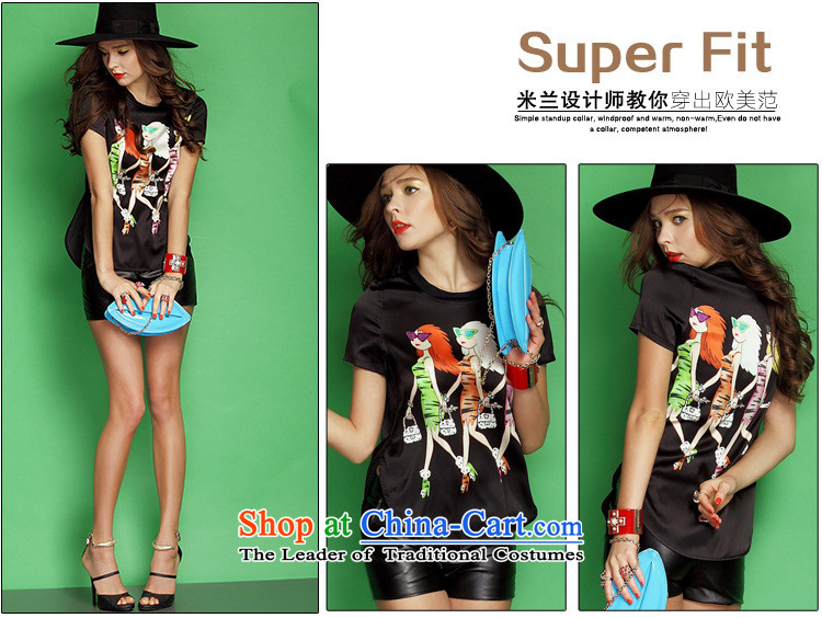 Soft Clothes Summer Web 2015 women for fun minus age cartoon stamp silk short-sleeved T-shirt picture color pictures, prices, S brand platters! The elections are supplied in the national character of distribution, so action, buy now enjoy more preferential! As soon as possible.