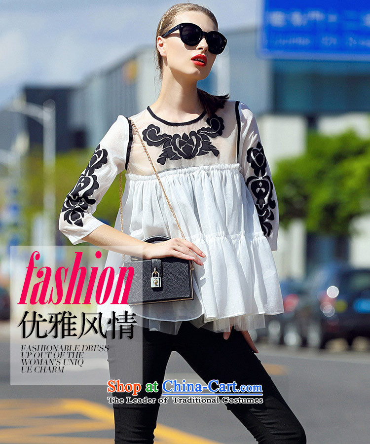 Web soft elegant ladies dress 2015 Sleek and versatile gauze collage cloth like Susy Nagle embroidered loose 7 color photo-sleeved shirt S picture, prices, brand platters! The elections are supplied in the national character of distribution, so action, buy now enjoy more preferential! As soon as possible.