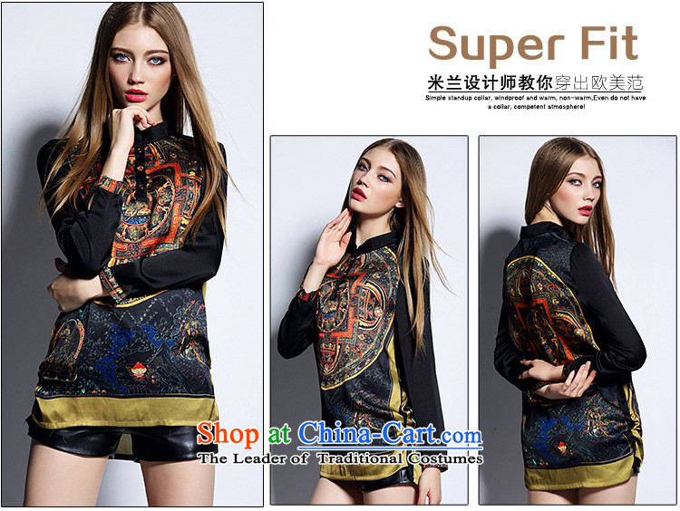 Web soft clothes in Europe 2015 Summer Code women loose T 桖 retro stitching stamp long-sleeved shirt color pictures picture, prices, M brand platters! The elections are supplied in the national character of distribution, so action, buy now enjoy more preferential! As soon as possible.