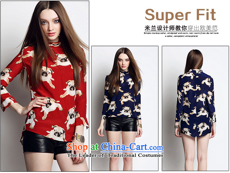 Soft luxury clothing web women 2015 Ms. spring coat Shar Pei silk sweater stamp 3D Blue L picture, prices, brand platters! The elections are supplied in the national character of distribution, so action, buy now enjoy more preferential! As soon as possible.