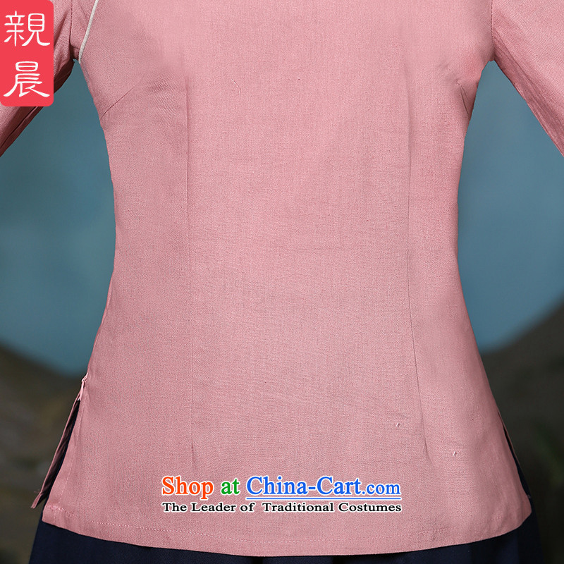 The new 2015 pro-morning cotton linen clothes female autumn and winter qipao of daily improved stylish Tang Dynasty Chinese Han-long-sleeved shirt , L, pro-am , , , shopping on the Internet