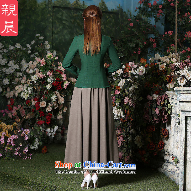 The pro-am new cotton linen clothes 2015 improved daily qipao Stylish retro autumn and winter, president of Chinese Dress Shirt + card its long skirt , L, pro-am , , , shopping on the Internet