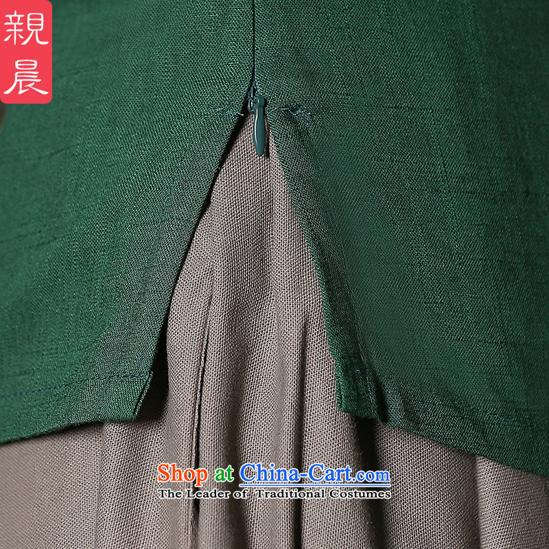 The pro-am new cotton linen clothes 2015 improved daily qipao Stylish retro autumn and winter, president of Chinese Dress Shirt + card its long skirt , L, pro-am , , , shopping on the Internet