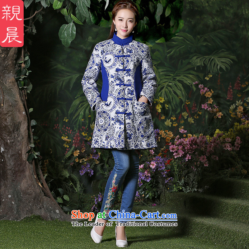 Tang Dynasty Chinese women 2015 Fall/Winter Collections improved retro China wind cotton linen coat large long-sleeved shirt and stylish porcelain XL, pro-am , , , shopping on the Internet