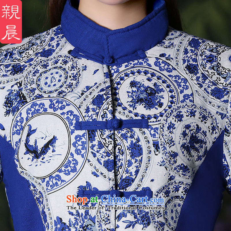 Tang Dynasty Chinese women 2015 Fall/Winter Collections improved retro China wind cotton linen coat large long-sleeved shirt and stylish porcelain XL, pro-am , , , shopping on the Internet