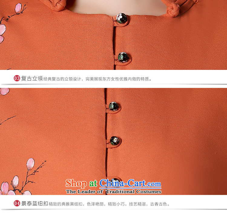 Tang dynasty women 2015 Autumn installed China wind improved long-sleeved sweater national wind jacket retro cotton linen clothes for larger orange L picture, prices, brand platters! The elections are supplied in the national character of distribution, so action, buy now enjoy more preferential! As soon as possible.