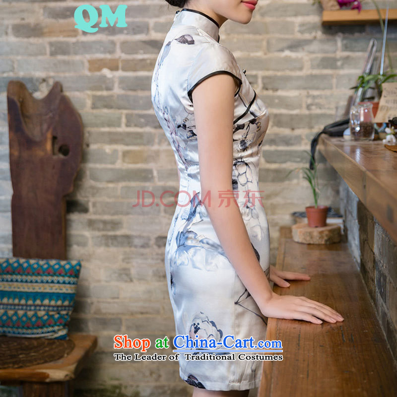 The skirt qipao gown JT2063 China wind white flowers of the Advisory Committee in L, , , , shopping on the Internet