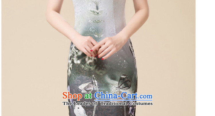 New Stylish retro fitted cheongsam look like teenage Sau San Tong replacing niba improved dresses HZMWL1813  XXXL Gray Photo, prices, brand platters! The elections are supplied in the national character of distribution, so action, buy now enjoy more preferential! As soon as possible.