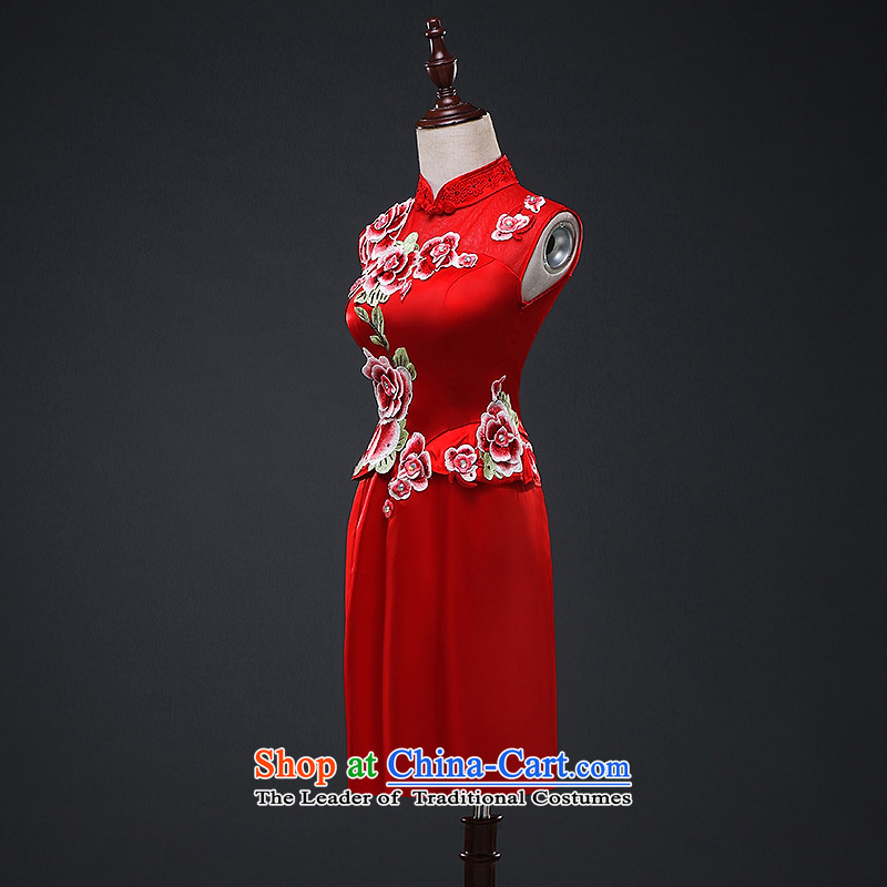 Hillo (XILUOSHA) Elizabeth short of qipao marriage bows Service Bridal cheongsam dress embroidery Chinese Dress autumn 2015 New Red M HILLO Lisa (XILUOSHA) , , , shopping on the Internet