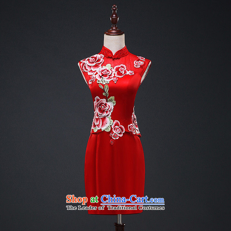 Hillo (XILUOSHA) Elizabeth short of qipao marriage bows Service Bridal cheongsam dress embroidery Chinese Dress autumn 2015 New Red M HILLO Lisa (XILUOSHA) , , , shopping on the Internet