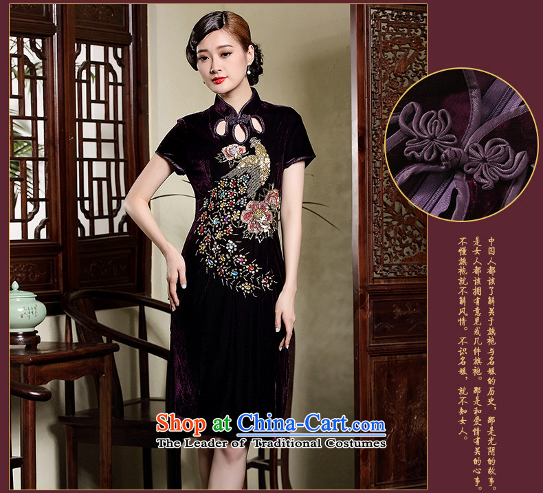 The fall of the new seal manually staple bead cheongsam dress PEACOCK, elegant wedding dresses retro dresses purple 4XL Photo, prices, brand platters! The elections are supplied in the national character of distribution, so action, buy now enjoy more preferential! As soon as possible.