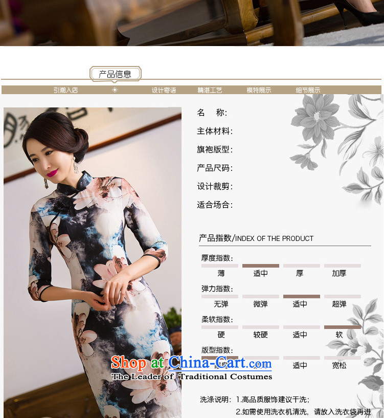 Find Sophie Autumn Chinese Women's clothes retro Sau San Mock-neck 7 cuff cheongsam dress qipao paintings in improved silk Figure 2XL color pictures, prices, brand platters! The elections are supplied in the national character of distribution, so action, buy now enjoy more preferential! As soon as possible.