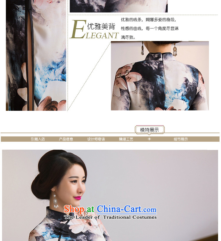 Find Sophie Autumn Chinese Women's clothes retro Sau San Mock-neck 7 cuff cheongsam dress qipao paintings in improved silk Figure 2XL color pictures, prices, brand platters! The elections are supplied in the national character of distribution, so action, buy now enjoy more preferential! As soon as possible.