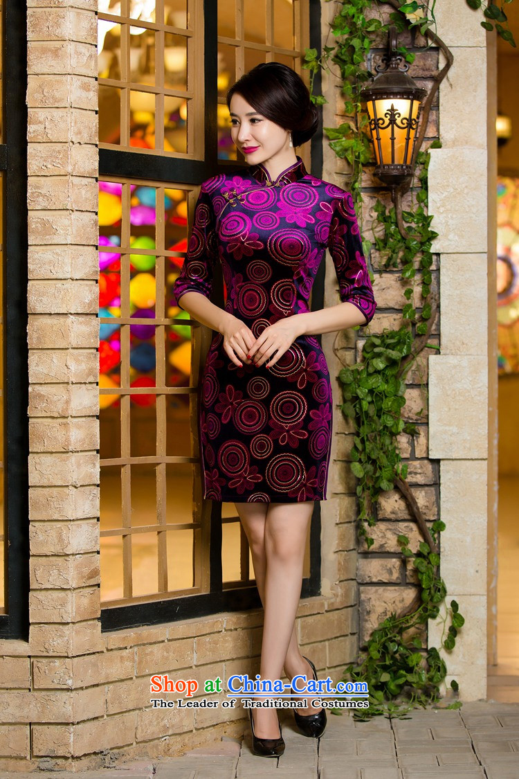 In the fall of 2015, the Volume pick new scouring pads in the short-sleeved video thin qipao gown is skirt temperament MOM pack qipao gown green wedding pictures, prices, XXL brand platters! The elections are supplied in the national character of distribution, so action, buy now enjoy more preferential! As soon as possible.