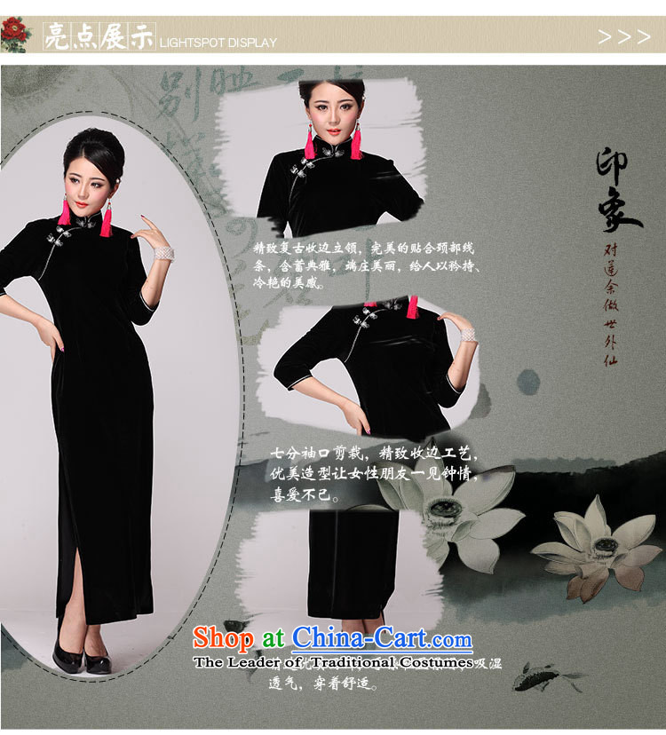 In the fall of 2015, the Volume pick new retro cheongsam dress long skirt long-sleeved stylish evening dress in older married women's clothes mother temperament blue sleeve XXL picture, prices, brand platters! The elections are supplied in the national character of distribution, so action, buy now enjoy more preferential! As soon as possible.