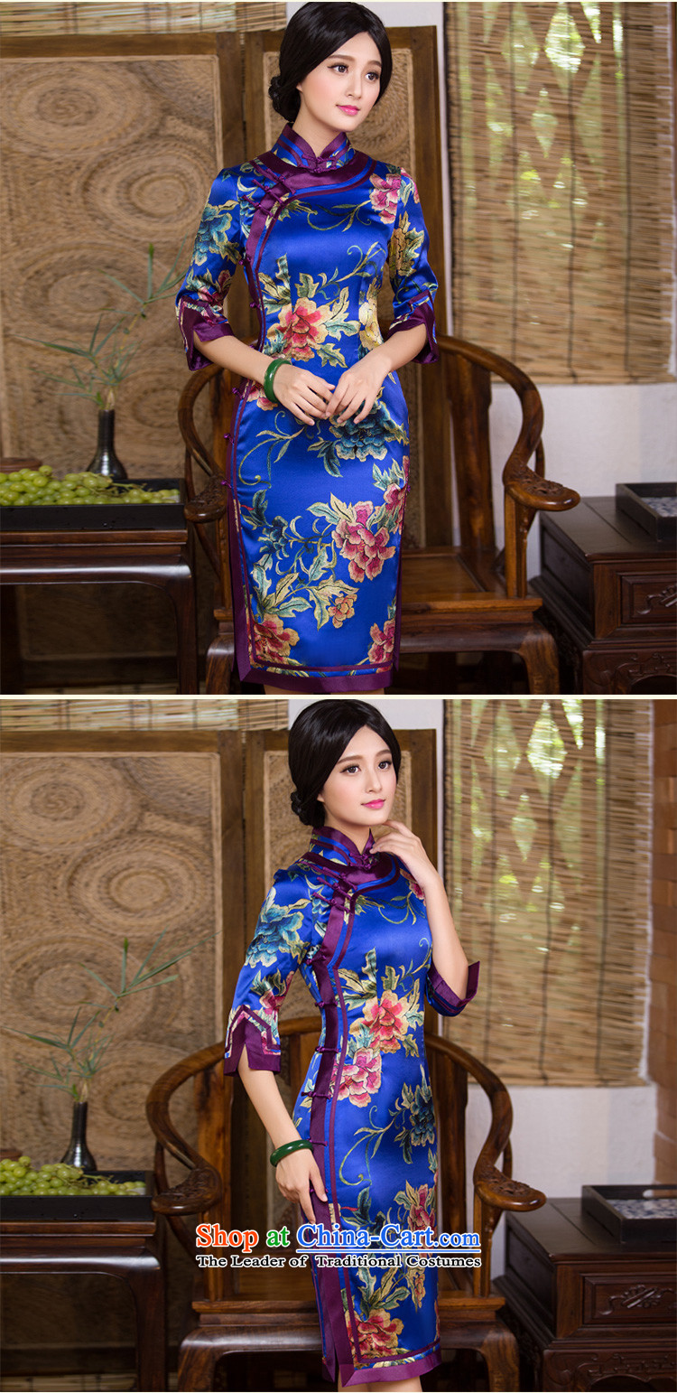 Chinese classic 2015 Autumn load-new retro-to-day 7 to the improvement of qipao cuff Silk Dresses Chinese Dress Suit M picture, prices, brand platters! The elections are supplied in the national character of distribution, so action, buy now enjoy more preferential! As soon as possible.