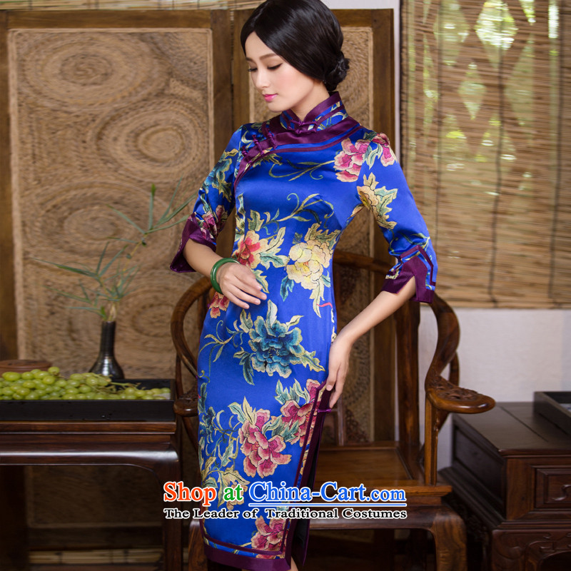 Chinese classic 2015 Autumn load-new retro-to-day 7 to the improvement of qipao cuff Silk Dresses Chinese Dress Suit M, China Ethnic Classic (HUAZUJINGDIAN) , , , shopping on the Internet