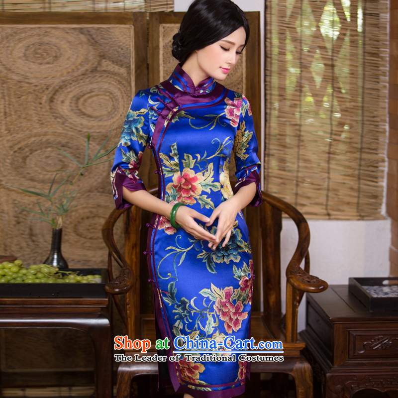 Chinese classic 2015 Autumn load-new retro-to-day 7 to the improvement of qipao cuff Silk Dresses Chinese Dress Suit M, China Ethnic Classic (HUAZUJINGDIAN) , , , shopping on the Internet