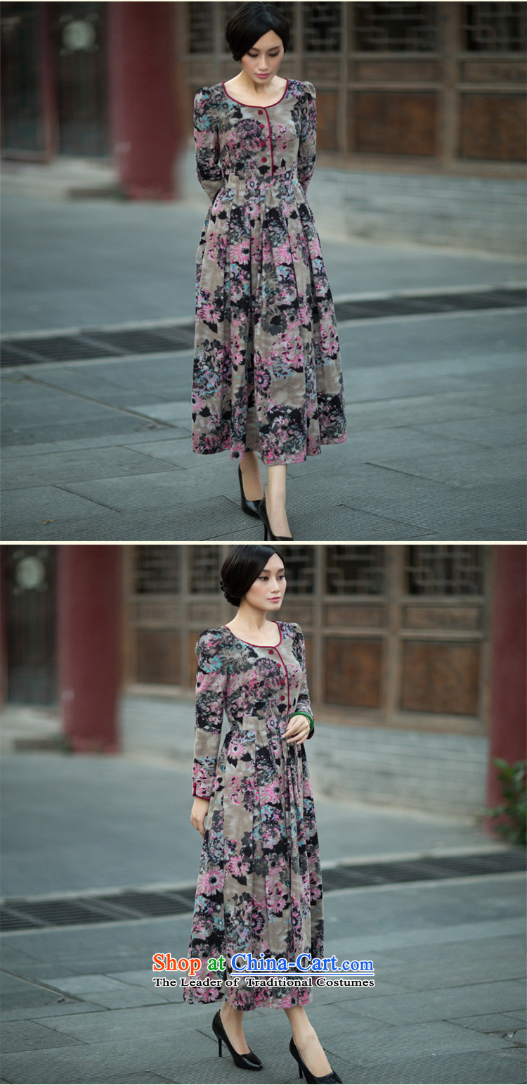 Chinese New Year 2015 classic ethnic Fall/Winter Collections Ms. long-sleeved daily Chinese cheongsam dress suit XXXL Stylish retro improved picture, prices, brand platters! The elections are supplied in the national character of distribution, so action, buy now enjoy more preferential! As soon as possible.