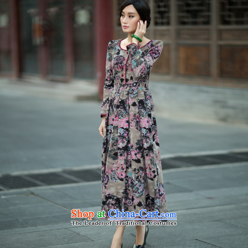 Chinese New Year 2015 classic ethnic Fall/Winter Collections Ms. long-sleeved daily Chinese cheongsam dress suit XXXL, Stylish retro improved ethnic Chinese Classic (HUAZUJINGDIAN) , , , shopping on the Internet