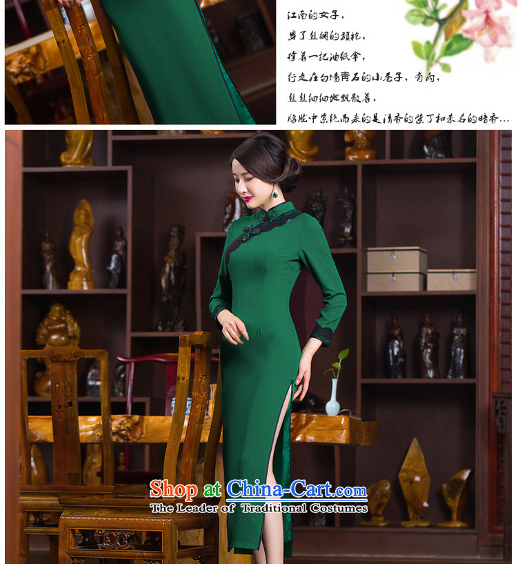 Find Sophie 2015 autumn and winter Ms. qipao Stylish retro Sau San 7 cuff dresses cheongsam dress in improved long 276 green XL Photo, prices, brand platters! The elections are supplied in the national character of distribution, so action, buy now enjoy more preferential! As soon as possible.