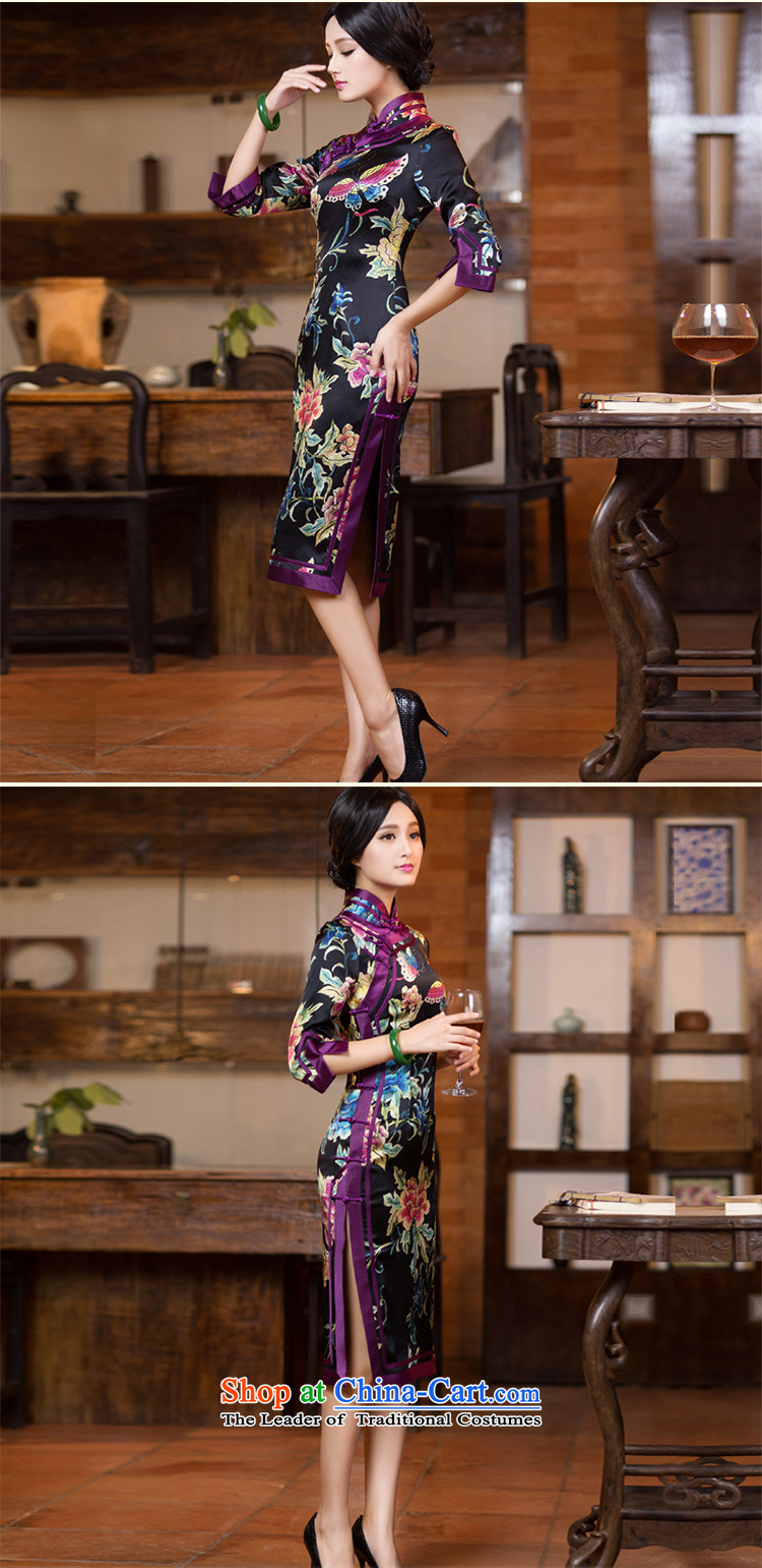 7 cuff long-sleeved qipao silk dresses in long autumn and winter, Ms. Tang dynasty stylish improved suit XXXL picture, prices, brand platters! The elections are supplied in the national character of distribution, so action, buy now enjoy more preferential! As soon as possible.