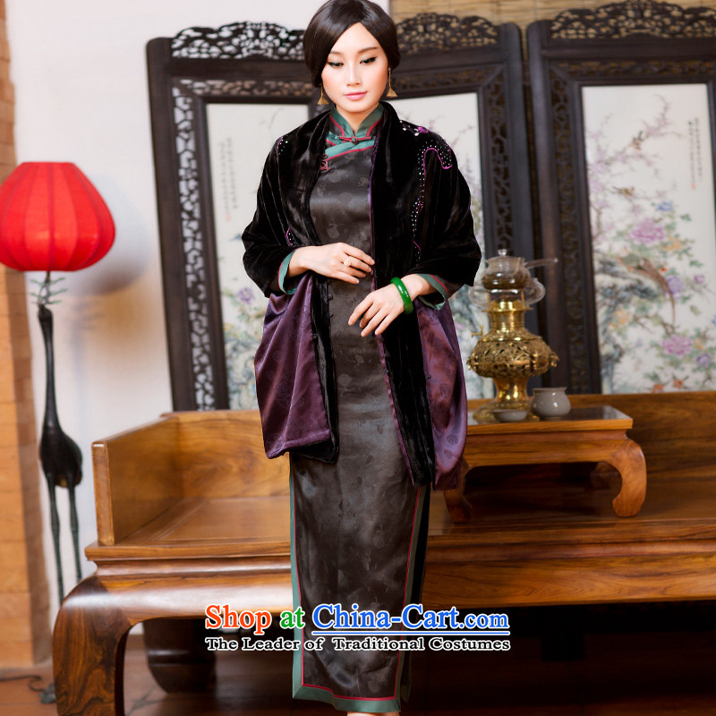Chinese classic 2015 Autumn of Serb long-sleeved qipao long silk incense cloud yarn skirt Fashion Chinese dress suits improved L, China Ethnic Classic (HUAZUJINGDIAN) , , , shopping on the Internet
