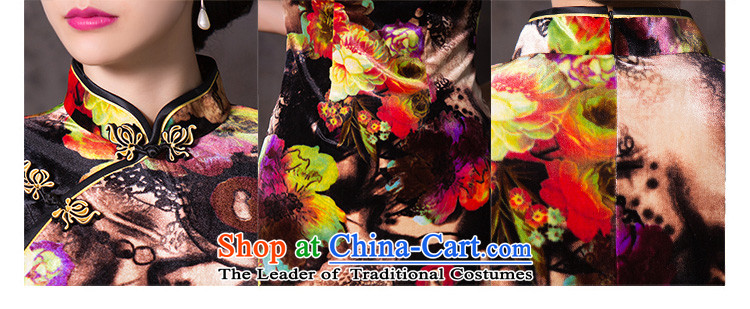 Floral WOMEN FALL 2015 Chinese collar Stretch Wool qipao retro 7 Cuff Sau San cheongsam dress figure color pictures, prices, XL brand platters! The elections are supplied in the national character of distribution, so action, buy now enjoy more preferential! As soon as possible.