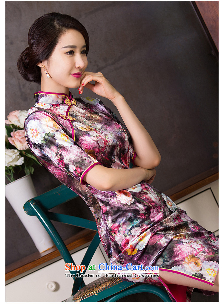 Take the new Figure Boxed Ms. Qiu retro short-sleeved gray velour stretch of Chinese cheongsam dress qipao as shown improved color S picture, prices, brand platters! The elections are supplied in the national character of distribution, so action, buy now enjoy more preferential! As soon as possible.