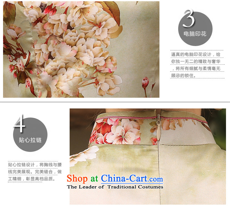 The Peach Blossom stamp silk retro style daily short Sau San improved cheongsam dress dresses elegance bridesmaid dress annual gifts high collar low the forklift truck blue XL Photo, prices, brand platters! The elections are supplied in the national character of distribution, so action, buy now enjoy more preferential! As soon as possible.