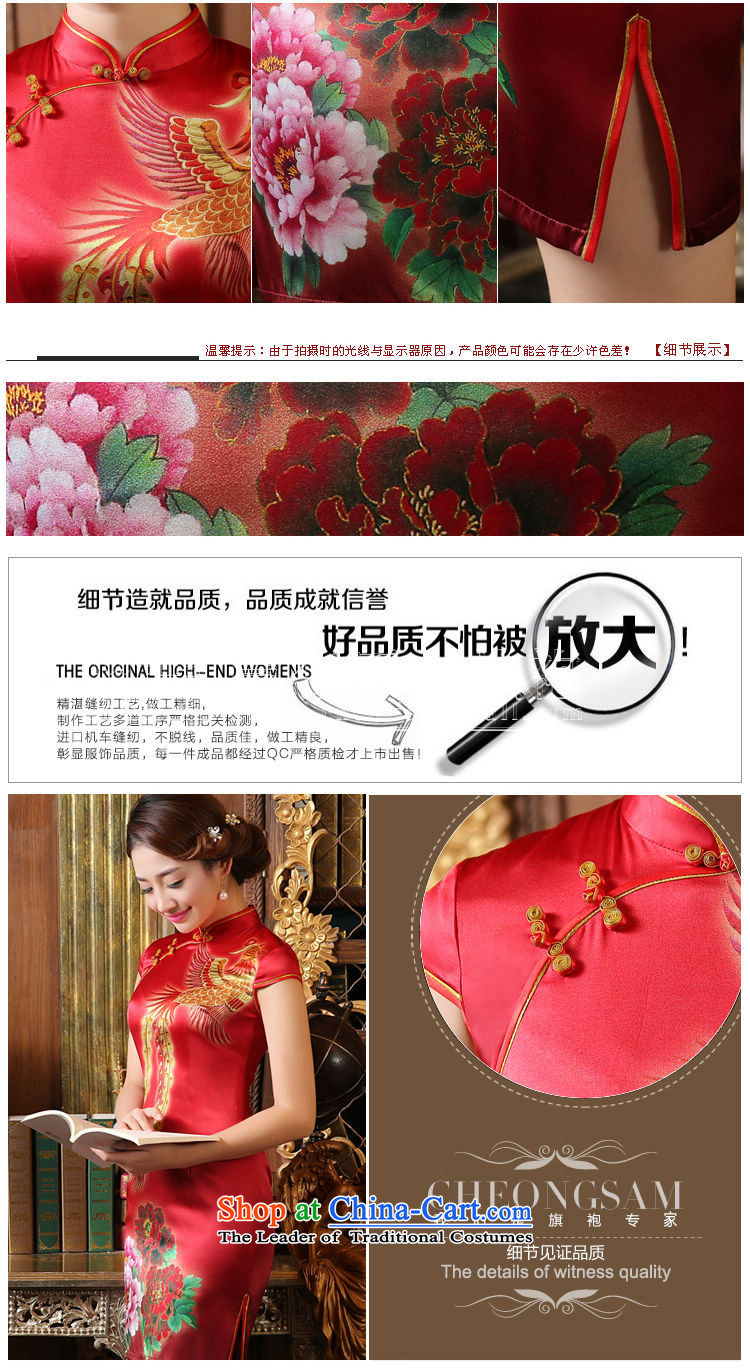 Morning land bride wedding dress bows Services Mr Ronald New 2015 Skirt Red Stylish retro qipao heavyweight silk rusty red XL Photo, prices, brand platters! The elections are supplied in the national character of distribution, so action, buy now enjoy more preferential! As soon as possible.