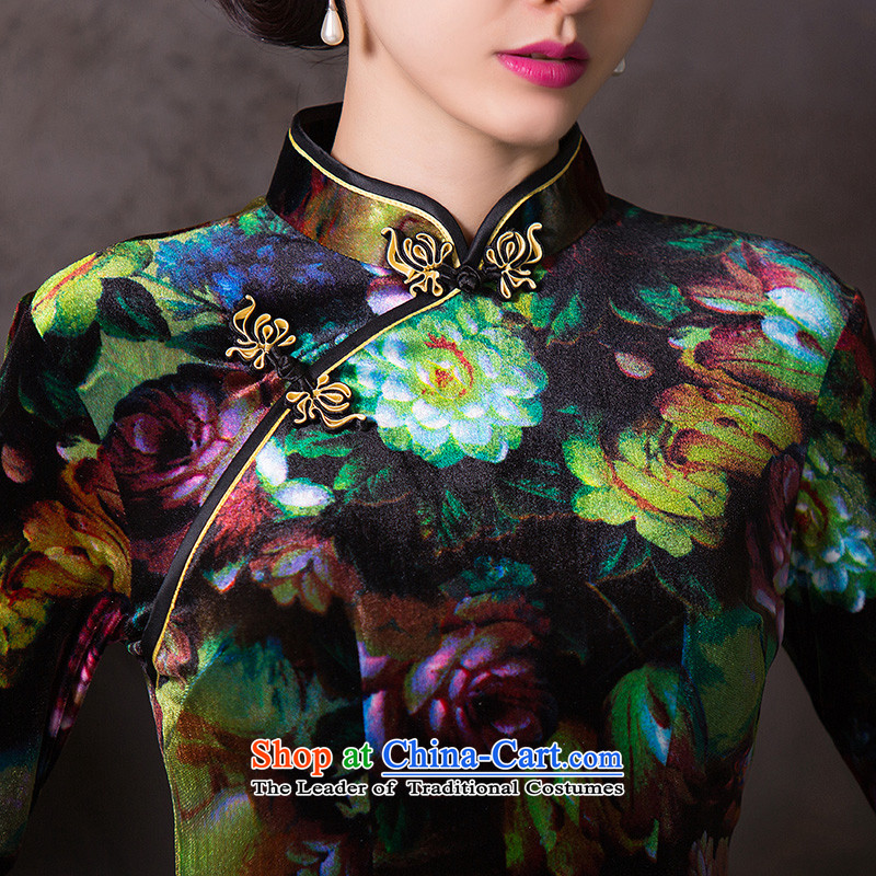 Find Sophie autumn 2015 Women's clothes improved cheongsam dress Chinese Sau San velvet collar retro seven short-sleeved qipao figure color M find Sophie , , , shopping on the Internet