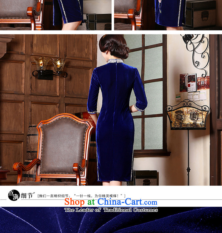 Install MOM 2015 Autumn wedding banquet dress, the major new code upscale velvet improvement in 221 qipao cuff cuff blue 4XL Photo, prices, brand platters! The elections are supplied in the national character of distribution, so action, buy now enjoy more preferential! As soon as possible.