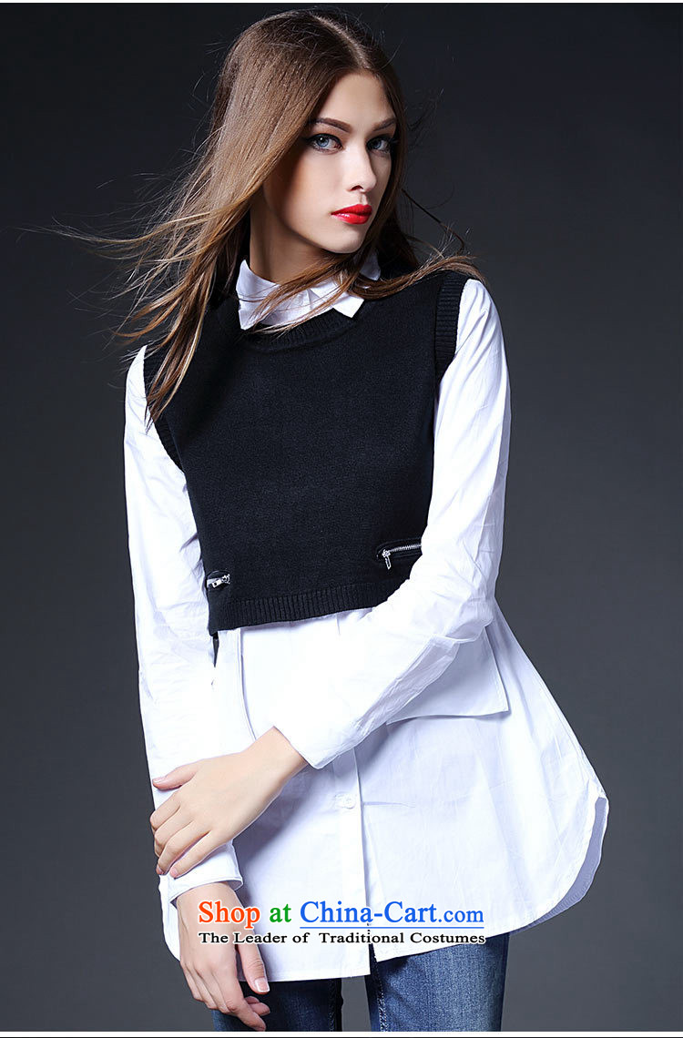 Ya-ting shop 2015 Early Autumn new women's western style shirt + knitted vests two kits VA87750 black S picture, prices, brand platters! The elections are supplied in the national character of distribution, so action, buy now enjoy more preferential! As soon as possible.