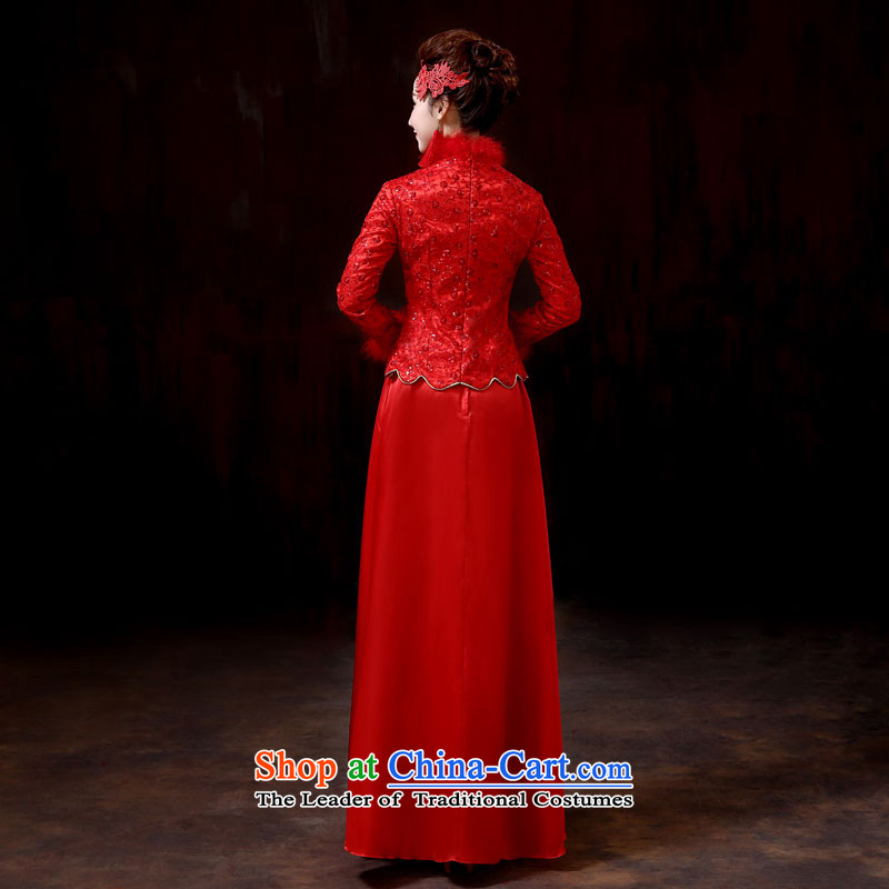 The sound of her wedding dresses winter cheongsam new marriage bows qipao winter cotton qipao gross for M to sound (dayinni ni) , , , shopping on the Internet