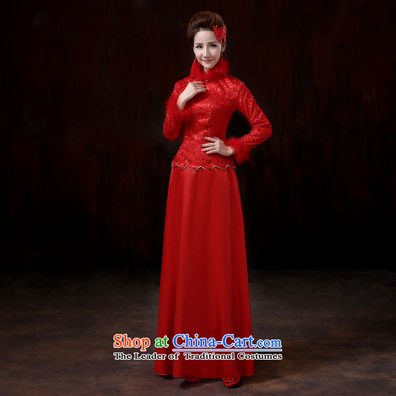The sound of her wedding dresses winter cheongsam new marriage bows qipao winter cotton qipao gross for M to sound (dayinni ni) , , , shopping on the Internet