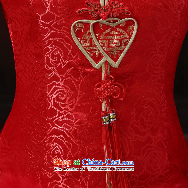 2015 new bride larger marriage wedding dresses qipao gross for autumn and winter red warm red tone, to S, dayinni) , , , shopping on the Internet