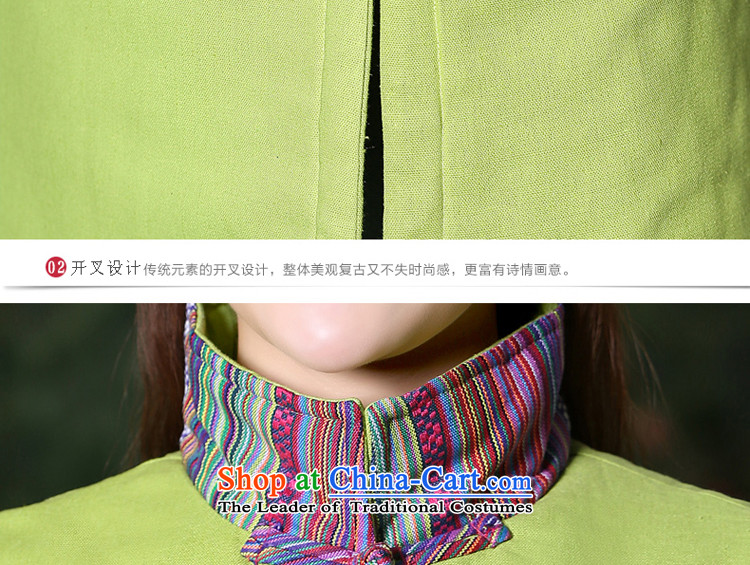 Ms. Tang improved blouses 2015 Fall/Winter Collections in new women's long long-sleeved stylish large cotton linen coat green XL Photo, prices, brand platters! The elections are supplied in the national character of distribution, so action, buy now enjoy more preferential! As soon as possible.