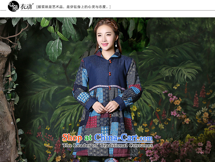 Tang dynasty women 2015 Autumn installed China wind blouses ethnic cotton linen clothes improved retro jacket large blue XL Photo, prices, brand platters! The elections are supplied in the national character of distribution, so action, buy now enjoy more preferential! As soon as possible.