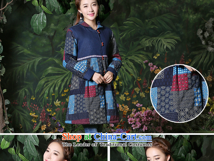 Tang dynasty women 2015 Autumn installed China wind blouses ethnic cotton linen clothes improved retro jacket large blue XL Photo, prices, brand platters! The elections are supplied in the national character of distribution, so action, buy now enjoy more preferential! As soon as possible.