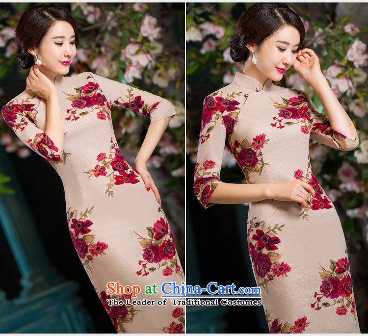 In  2015, New Stylish retro fitted autumn graphics in thin cuff Sau San larger improved linen long skirt 90363 qipao JORIN XXL picture, prices, brand platters! The elections are supplied in the national character of distribution, so action, buy now enjoy more preferential! As soon as possible.