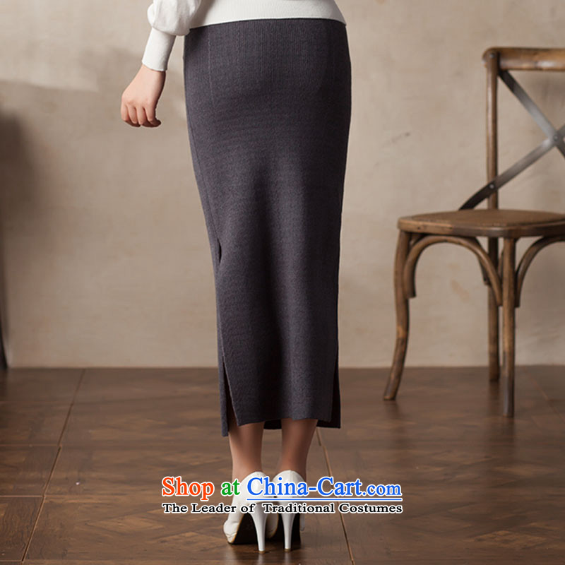 A Pinwheel Without Wind Fang Yu Yi 2015 new products segment autumn skirt arts wild ethnic and knitting upper body package long skirt gray M Yat Lady , , , shopping on the Internet